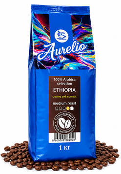 Кофе в зёрнах Aurelio Ethiopia 100% арабика 1 кг 1000-7 &mdash; основное фото товара