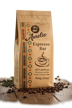Кофе в зёрнах Aurelio Espresso Bar 60% арабика 906 гр 906-2 &mdash; основное фото товара