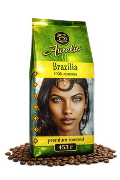Кофе в зернах Aurelio Brazilia 100% арабика 453 гр 453-1 фото