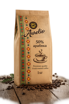 Кофе в зернах Aurelio 50% арабика 1 кг 1000-1 фото