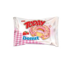 Донат Today Donut покрытый клубничной глазурью с клубничным кремом 1531 фото