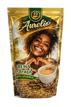 Кофе растворимый Aurelio Crema Brasil 100% арабика 190 гр 190-2 фото