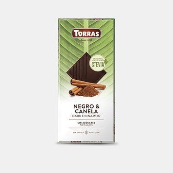 Черный шоколад с корицей Torras Stevia 125 г без сахара и глютена 43 фото