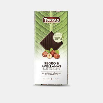 Черный шоколад с фундуком Torras Stevia 125г без сахара и глютена 41 фото