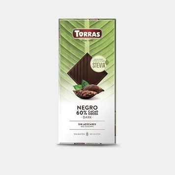 Черный шоколад Torras Stevia 100г без сахара и глютена 40 фото
