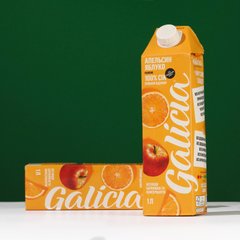 Апельсин яблоко сок 1 л (тетрапак) Galicia F36303                                         фото