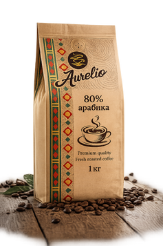 Кофе в зернах Aurelio 80% арабика 1 кг 1000-4 фото