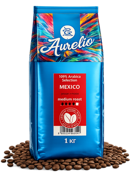 Кофе в зернах Aurelio Mexico 100% арабика 1 кг 1000-11 фото